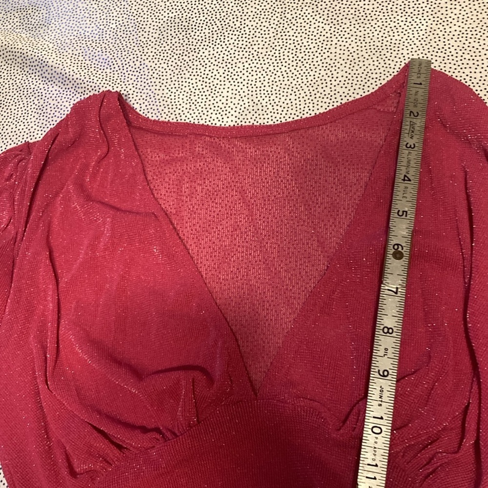 SHEIN Slayr Deep V-Neck Lantern Sleeve Bodysuit size S new without tag - Picture 16 of 16